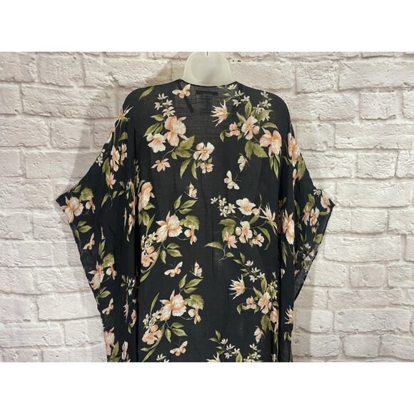 American Eagle Kimono Cardigan Top One Size Shawl Beach Coverup Ruana Floral - Picture 8 of 15
